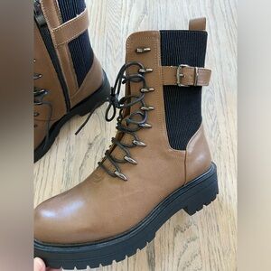 NWT Combat Boots Black and Brown